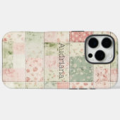 Westerse mint roze bloem quilt patronen Case-Mate iPhone case (Achterkant (horizontaal))