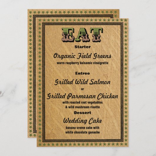 Westerse Ontvangstfeest Dinner Menu (Voorkant / Achterkant)