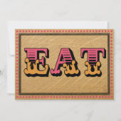 Westerse Ontvangstfeest Dinner Menu Kaart (Achterkant)