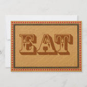 Westerse Ontvangstfeest Dinner Menu Kaart (Achterkant)