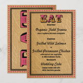 Westerse OntvangstfeestDiner Menu Kaart (Voorkant / Achterkant)