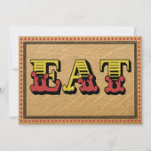 Westerse OntvangstfeestDiner Menu Kaart (Achterkant)