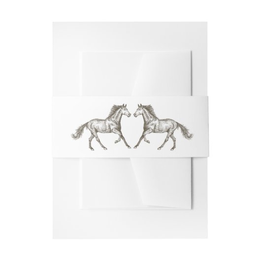 Westerse paardenland huwelijksfeest roodbruin uitnodigingen wikkel (Voorkant Voorbeeld)