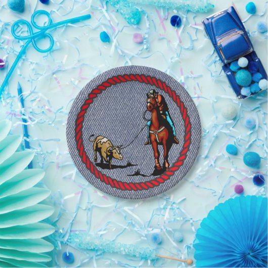 Westerse Partij Denim Print Papieren Borden Papieren Bordje (Feest)