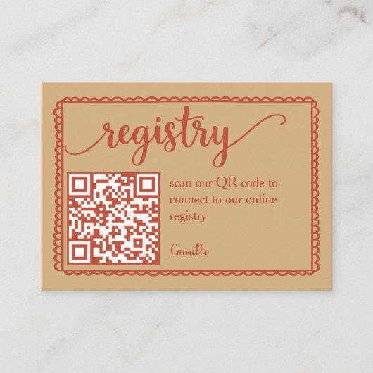 Westerse QR-code bijlage voor bruidschattenlijst (Voorkant)