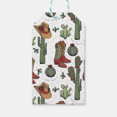 Westerse rode en groene Kerst Cowgirl Bedankt Cadeaulabel (Achterkant)