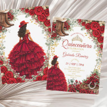 Westerse Rode Rozen Gouden Land Quinceañera