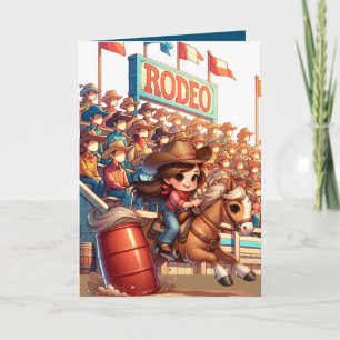 Westerse rodeo paard cowgirl barrel racing aangepa kaart