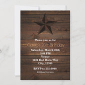 Westerse Roestige Ster Houten Rustieke Uitnodiging (Voorkant)