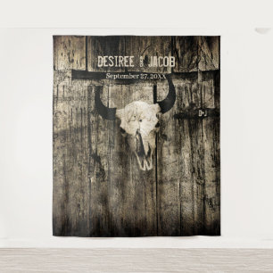 Westerse Rustieke Trouw Bull Skull Vintage Achterg Wandkleed
