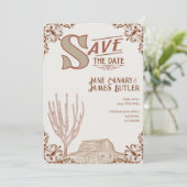 Westerse Save The Date Kaart (Staand voorkant)