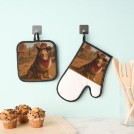 Westerse Sheltie Ovenwant & Pannenlap Set