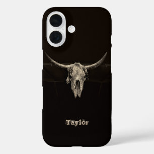 Westerse Stier Schedel Land Cowboy Landelijk Vinta iPhone 16 Hoesje