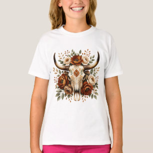 Westerse stierenschedel t-shirt