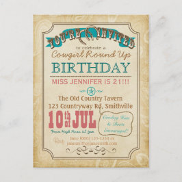 Westerse stijl ansichtkaart uitnodiging