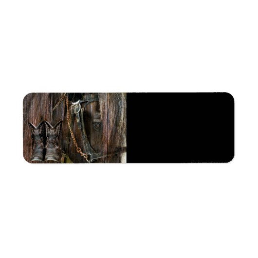 Westerse stijl paard en cowboylaarzen etiket (Voorkant)