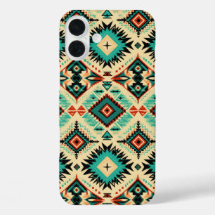 Westerse tegelpatrooneliefhebbers iPhone 16 plus hoesje
