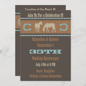 Westerse trouwfeest uitnodiging (Voorkant / Achterkant)