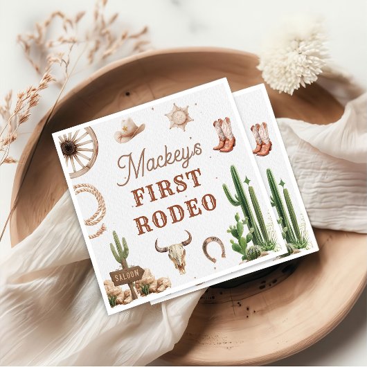 Westerse Vintage Rodeo Verjaardag Papieren Servet