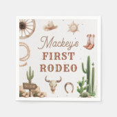 Westerse Vintage Rodeo Verjaardag Papieren Servet (Voorkant)