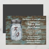 westerse vintage schuur houten kant kramer trouwfe kaart (Voorkant / Achterkant)