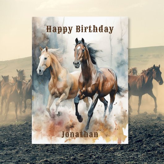 Westerse Wilde Paard Ansichtkaart Briefkaart