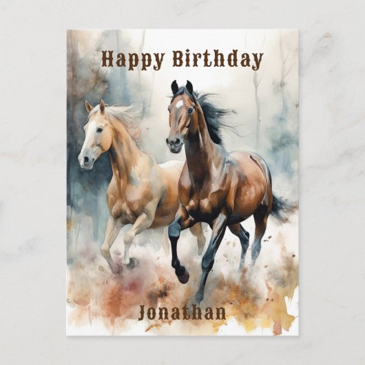 Westerse Wilde Paard Ansichtkaart Briefkaart (Voorkant)