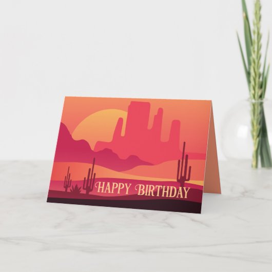 Westerse woestijnlandschap op maat gemaakte verjaa kaart (Voorkant)