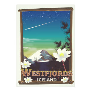 Westfjorden IJsland reisposter Foto Afdruk