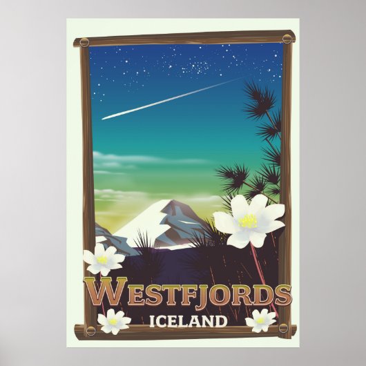 Westfjorden IJsland reisposter Poster (Voorkant)