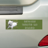 Westie aan boord van bumpersticker (Op auto)