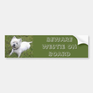 Westie aan boord van bumpersticker