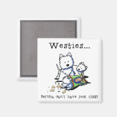 Westie Addict Magnet Carré (Recto/Verso)