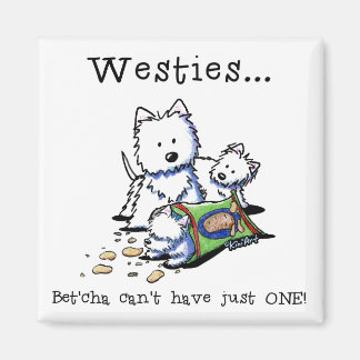 Westie Addict Square Magnet Magneet