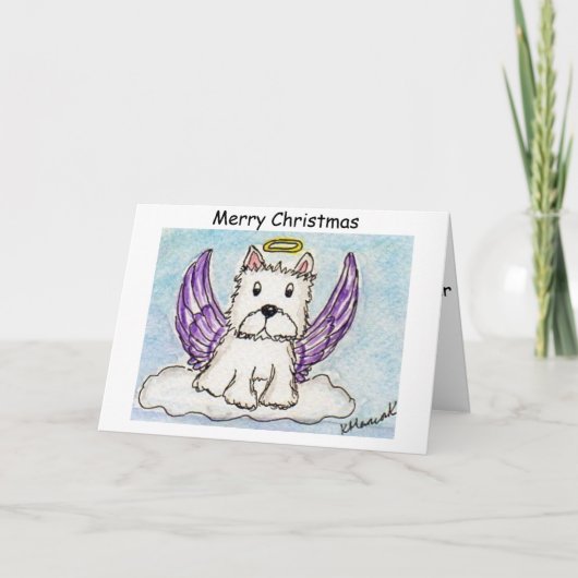 Westie Angel Carte de Noël ami épouse fille (Devant)