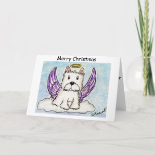 Westie Angel-kerstkaartdochter Feestdagen Kaart