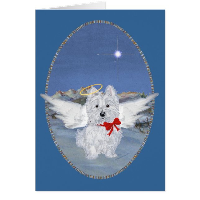 Westie Angel Wenskaart (Voorkant)
