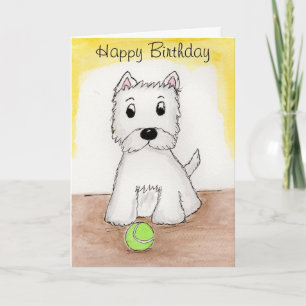 Westie Anniversaire carte d'art ami mari etc