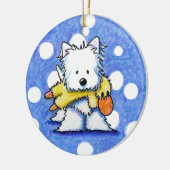 Westie avec ornement de canard de jouet (Gauche)