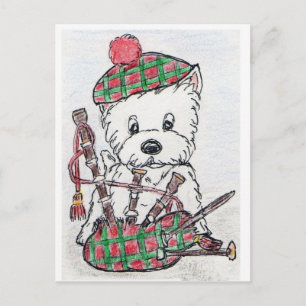 Westie Bagpipes Briefkaart