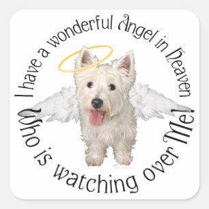 Westie Beschermengelen Vierkante Sticker