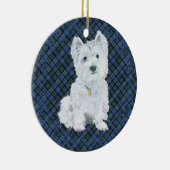 Westie Black Watch Tartan Keramisch Ornament (Rechts)