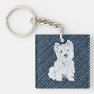 Westie Black Watch Tartan Sleutelhanger