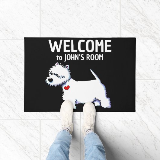 Westie Black Welcome Mat (Binnen)