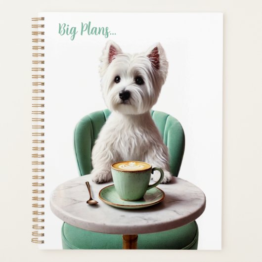 Westie boire latte Planificateur (Devant)