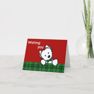 Westie Boy KiniArt Kerstkaart Feestdagen Kaart