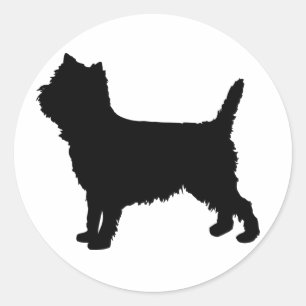 Westie/ Cairn Terrier Silhouet Ronde Sticker