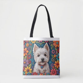 Westie Canvas tas