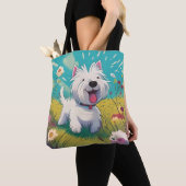 Westie Canvas tas (Dichtbij)
