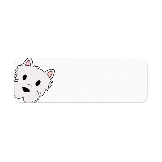 westie cartoon etiket (Voorkant)